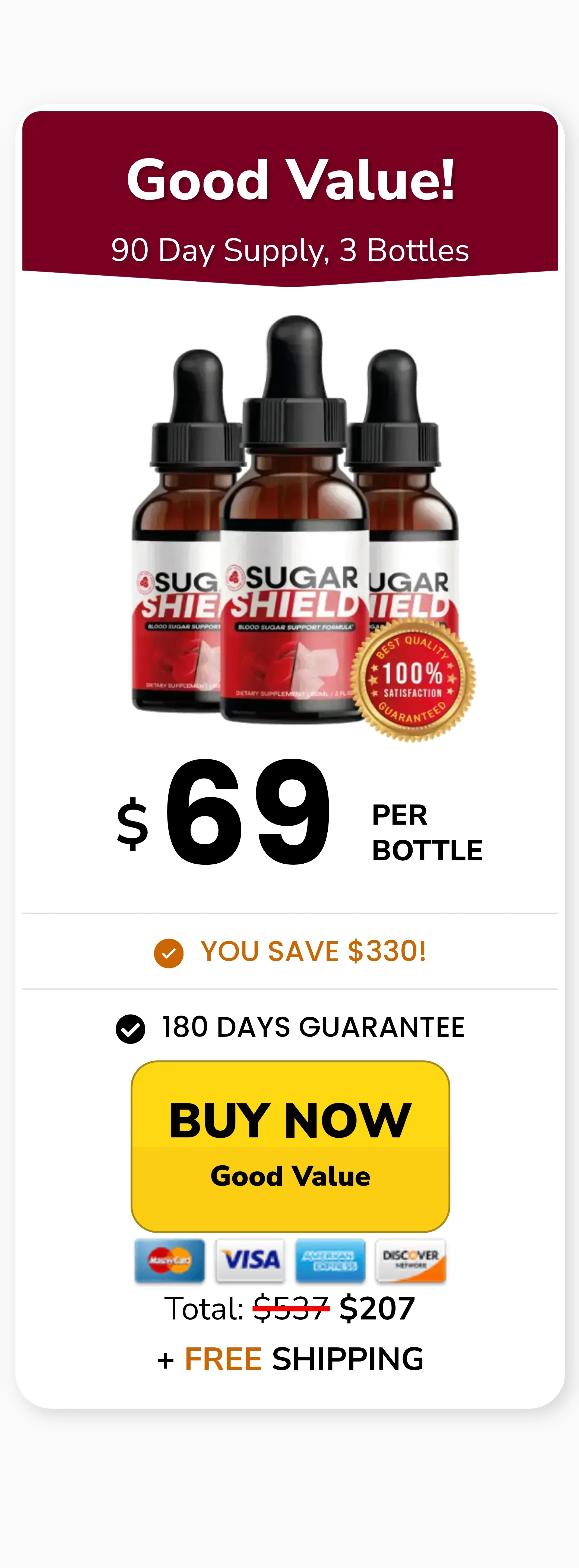 Sugar Shield™ 3 bottles pricing